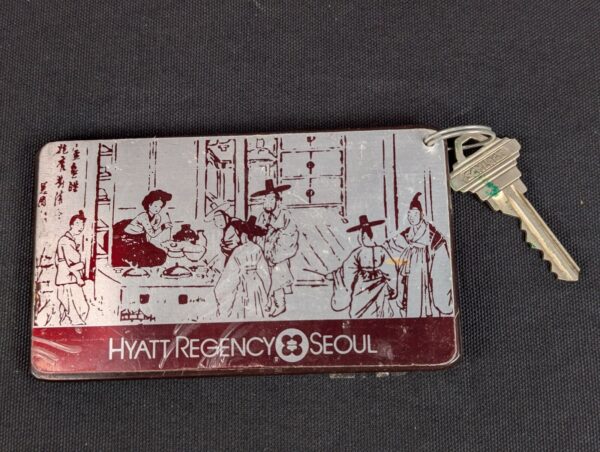 Hyatt Regency Seoul Hotel Room Key Tag and Schlage Key 1440 Silver Maroon Gold