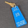 Vintage Hotel Russley Christchurch Room Key Fob 39 Blue Gold Permark Signs NZ