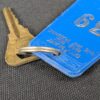 Vintage Hotel Russley Christchurch Room Key Fob 39 Blue Gold Permark Signs NZ
