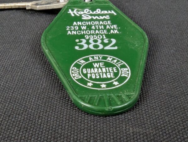 Vintage Holiday Inn Anchorage Hotel Room Key and Plastic Fob 382 Alaska Colle...