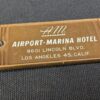 Vintage Airport-Marina Hotel Room Key Tag 601 Los Angeles Schlage Mid-Century