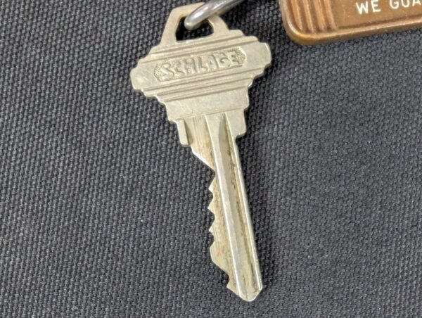Vintage Airport-Marina Hotel Room Key Tag 601 Los Angeles Schlage Mid-Century