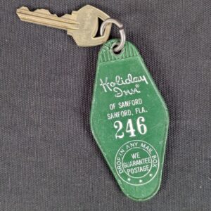 Vintage Holiday Inn Sanford Florida Hotel Room Key and Plastic Fob W.W. Wilcox