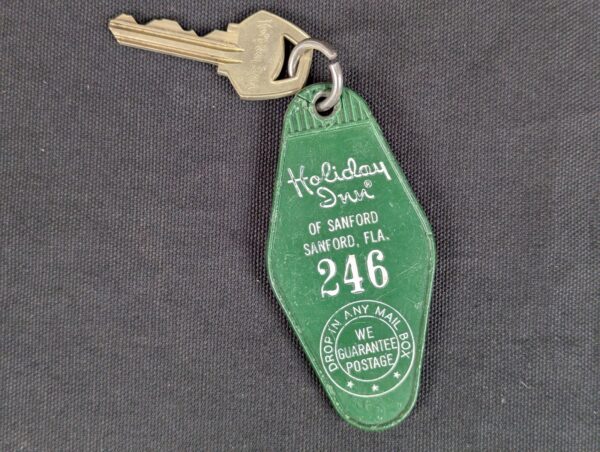 Vintage Holiday Inn Sanford Florida Hotel Room Key and Plastic Fob W.W. Wilcox