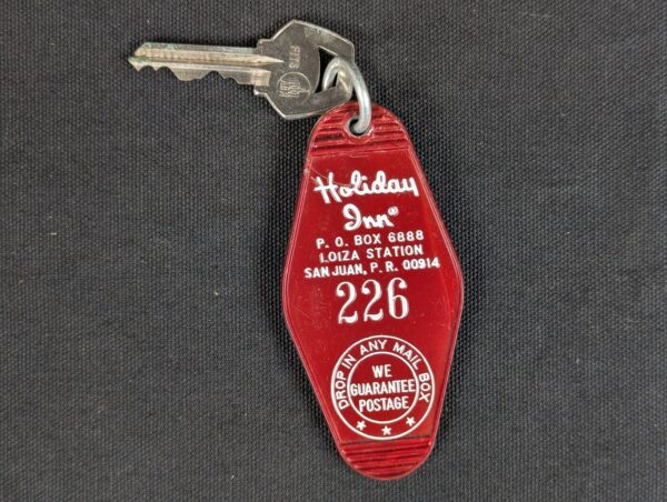 Vintage Holiday Inn Hotel Room Key and Plastic Fob San Juan Puerto Rico 226 Good