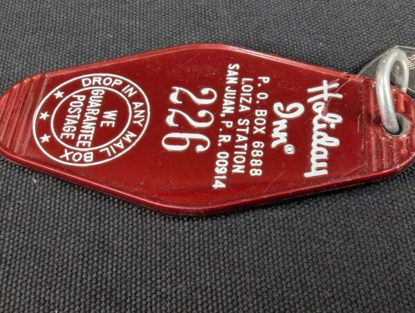 Vintage Holiday Inn Hotel Room Key and Plastic Fob San Juan Puerto Rico 226 Good