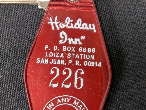 Vintage Holiday Inn Hotel Room Key and Plastic Fob San Juan Puerto Rico 226 Good