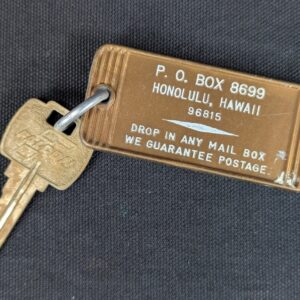 Vintage Falcon Hotel Room Key Tag 2111 Honolulu Hawaii Gold Brown Metal Colle...