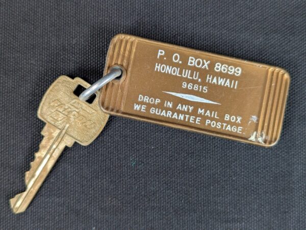 Vintage Falcon Hotel Room Key Tag 2111 Honolulu Hawaii Gold Brown Metal Colle...