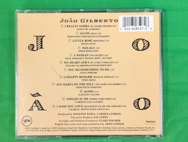 João Gilberto - Self Titled Verve Records 1991 Music CD - Brazilian Bossa Nova