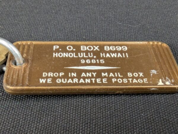 Vintage Falcon Hotel Room Key Tag 2111 Honolulu Hawaii Gold Brown Metal Colle...