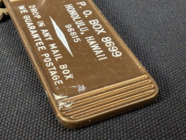 Vintage Falcon Hotel Room Key Tag 2111 Honolulu Hawaii Gold Brown Metal Colle...