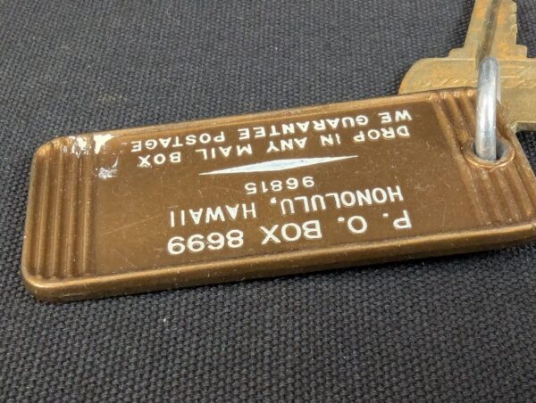 Vintage Falcon Hotel Room Key Tag 2111 Honolulu Hawaii Gold Brown Metal Colle...