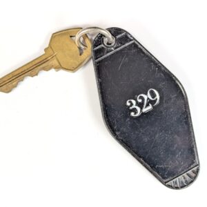 Vintage Hotel Room Key Tag 329 Plastic with ESP CO 92 Key Precision Plastics