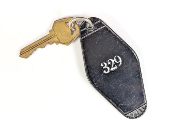 Vintage Hotel Room Key Tag 329 Plastic with ESP CO 92 Key Precision Plastics