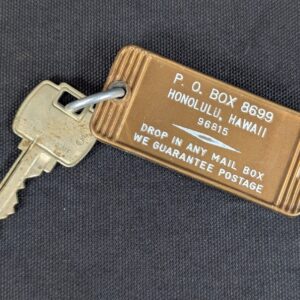 Vintage Falcon Hotel Room Key Tag 2218 Honolulu Hawaii Metal Bronze Gold Silver