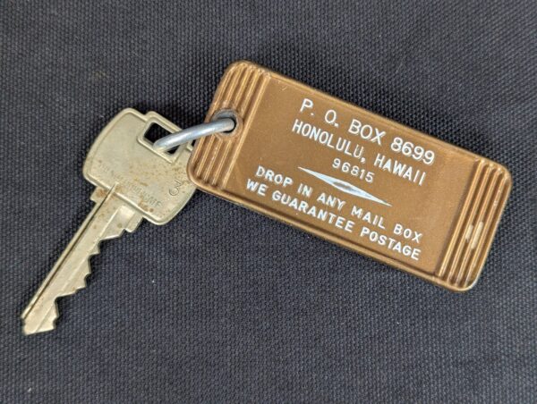 Vintage Falcon Hotel Room Key Tag 2218 Honolulu Hawaii Metal Bronze Gold Silver