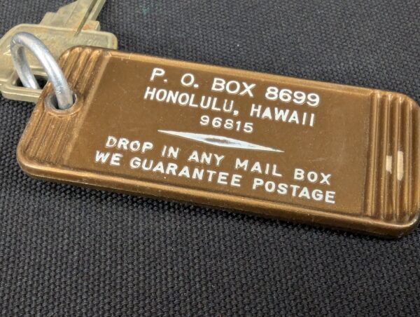 Vintage Falcon Hotel Room Key Tag 2218 Honolulu Hawaii Metal Bronze Gold Silver