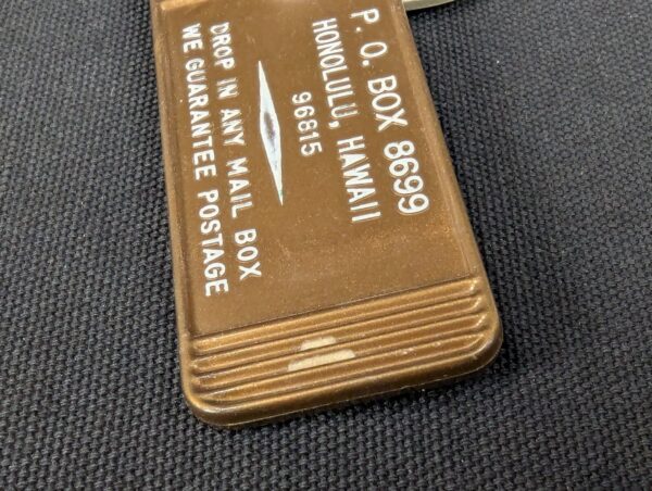 Vintage Falcon Hotel Room Key Tag 2218 Honolulu Hawaii Metal Bronze Gold Silver