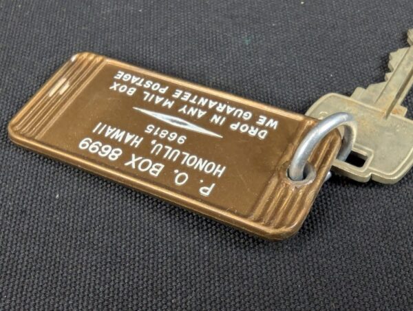 Vintage Falcon Hotel Room Key Tag 2218 Honolulu Hawaii Metal Bronze Gold Silver