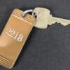Vintage Falcon Hotel Room Key Tag 2218 Honolulu Hawaii Metal Bronze Gold Silver