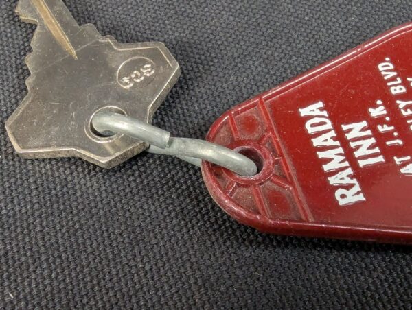 Vintage Ramada Inn Hotel Room Key & Plastic Fob JFK Jamaica NY 108 Taylor USA