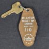 Vintage Hotel Room Key and Fob Mt Alyeska Nugget Inn Girdwood Alaska 110 Brass