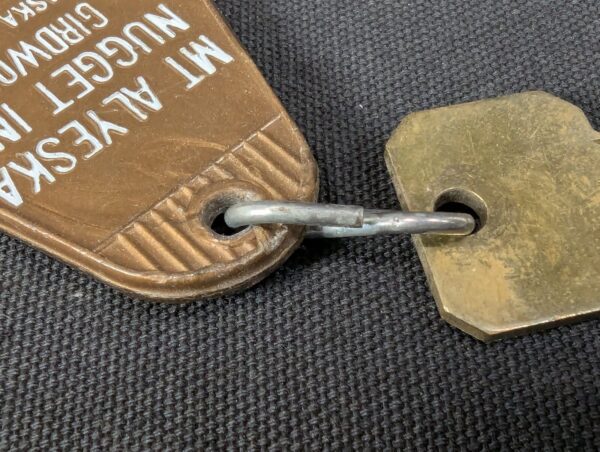 Vintage Hotel Room Key and Fob Mt Alyeska Nugget Inn Girdwood Alaska 110 Brass
