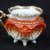 Antique Nippon Style Cream Pitcher Early 20th Century Orange Gold Wishbone Ha...
