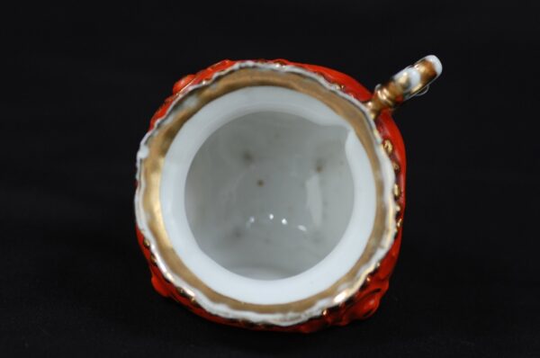 Antique Nippon Style Cream Pitcher Early 20th Century Orange Gold Wishbone Ha...