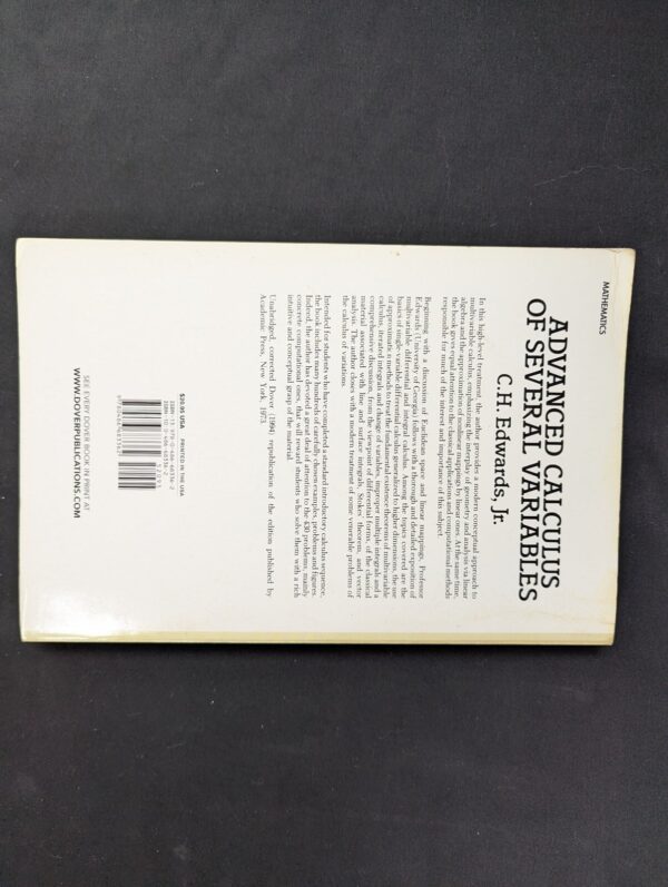 Advanced Calculus of Several Variables by C.H. Edwards Jr. Dover 1994 Good
