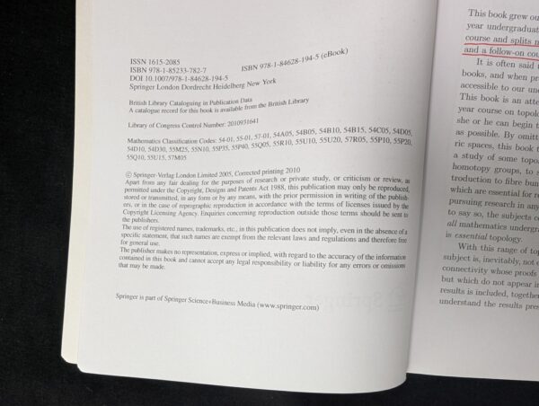 Essential Topology by Martin D. Crossley, Springer, 2010, Paperback Book