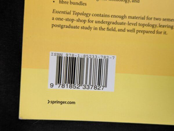 Essential Topology by Martin D. Crossley, Springer, 2010, Paperback Book
