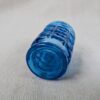 Vintage Cobalt Blue Pressed Glass Juice Tumbler Geometric Block Pattern Pedestal
