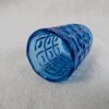 Vintage Cobalt Blue Pressed Glass Juice Tumbler Geometric Block Pattern Pedestal