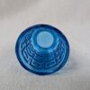 Vintage Cobalt Blue Pressed Glass Juice Tumbler Geometric Block Pattern Pedestal