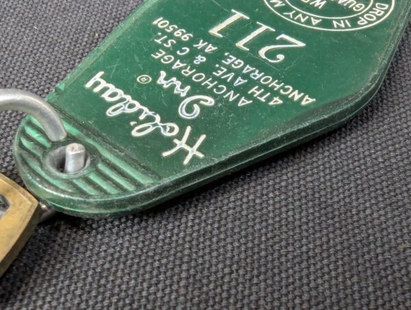 Vintage Holiday Inn Anchorage 4th Ave & C St Room 211 Plastic Key Fob Hotel Item