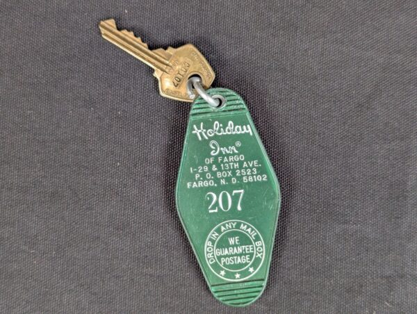 Vintage Holiday Inn Hotel Room Key and Plastic Fob Fargo North Dakota Mid-Cen...