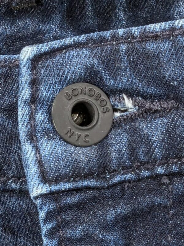 Bonobos Men's Jeans Dark Wash 5-Pocket Regular Fit 17.5in Waist 29.5in Inseam