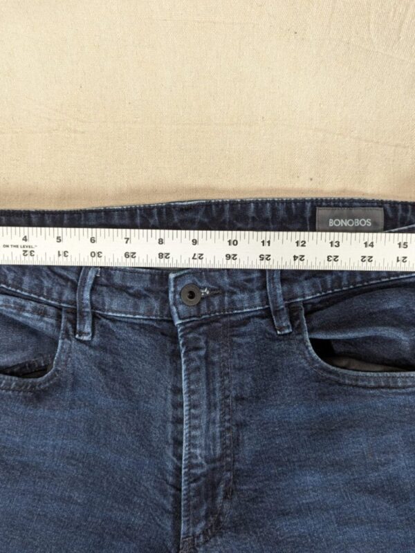 Bonobos Men's Jeans Dark Wash 5-Pocket Regular Fit 17.5in Waist 29.5in Inseam