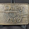 Vintage Daisy 1886 Brass Belt Buckle Manufactured by Astamar Boston Advertising