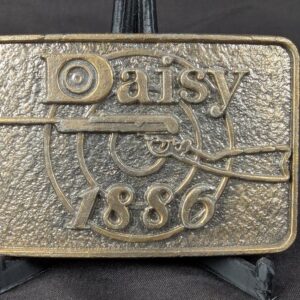 Vintage Daisy 1886 Brass Belt Buckle Manufactured by Astamar Boston Advertising