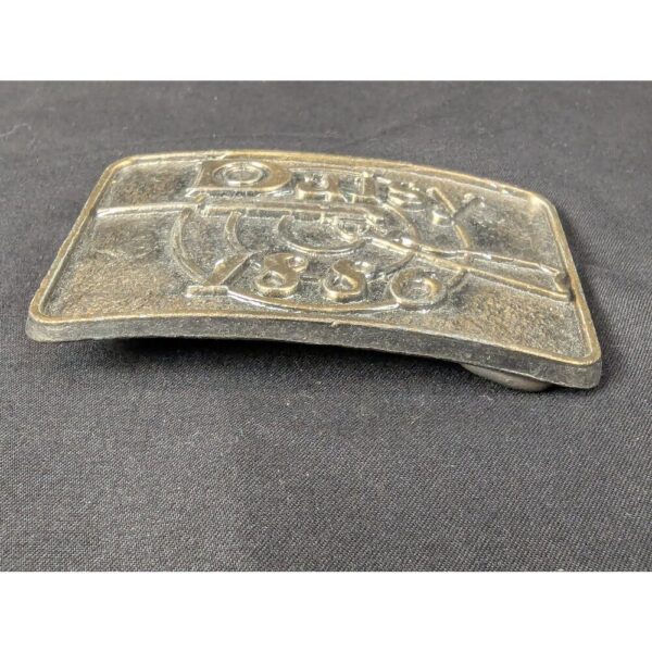 Vintage Daisy 1886 Brass Belt Buckle Manufactured by Astamar Boston Advertising