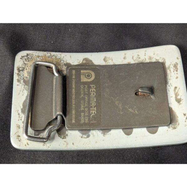 Vintage Perma-Tech Belt Buckle Appaloosa Mare and Foal Etched Aluminum 3.5 Inch