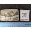 Vintage Perma-Tech Belt Buckle Appaloosa Mare and Foal Etched Aluminum 3.5 Inch