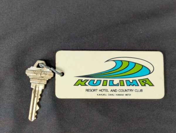 Vintage Kuilima Resort Hotel and Country Club Metal Room Key with Plastic Tag