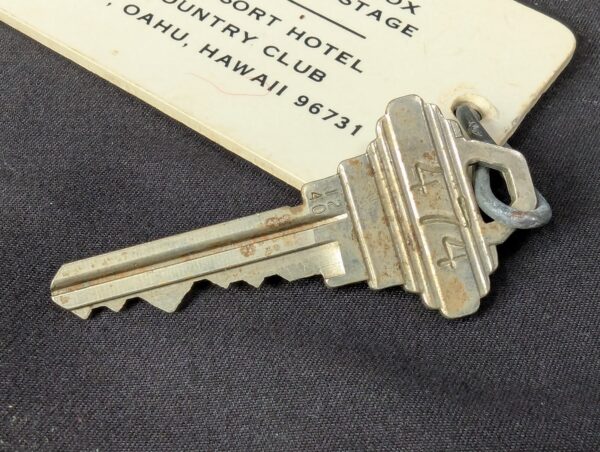 Vintage Kuilima Resort Hotel and Country Club Metal Room Key with Plastic Tag