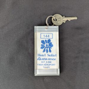 Hotel Sofitel Maeva Beach Room Key and Acrylic Keychain Vintage Travel Souvenir
