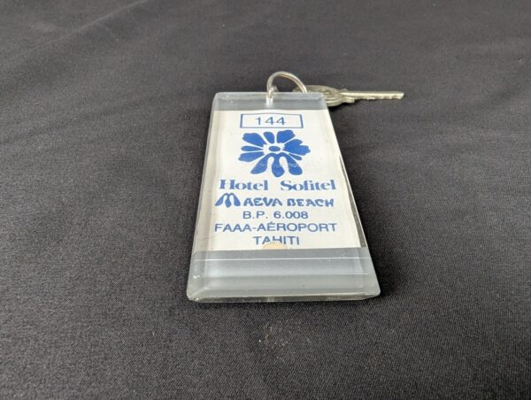 Hotel Sofitel Maeva Beach Room Key and Acrylic Keychain Vintage Travel Souvenir