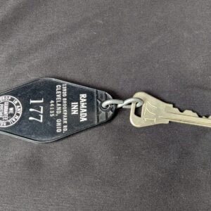 Vintage Ramada Inn Cleveland Ohio Hotel Room Key and Plastic Identification Fob